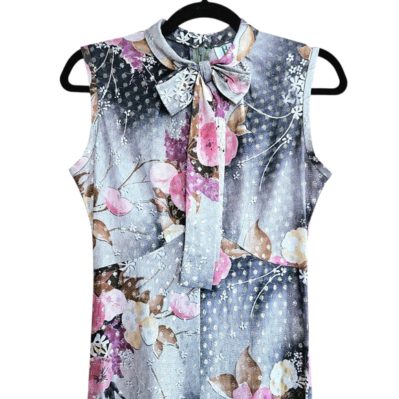 Vintage Dresses & Skirts - Vintage Brief Originals Floral & Metallic Maxi Dress